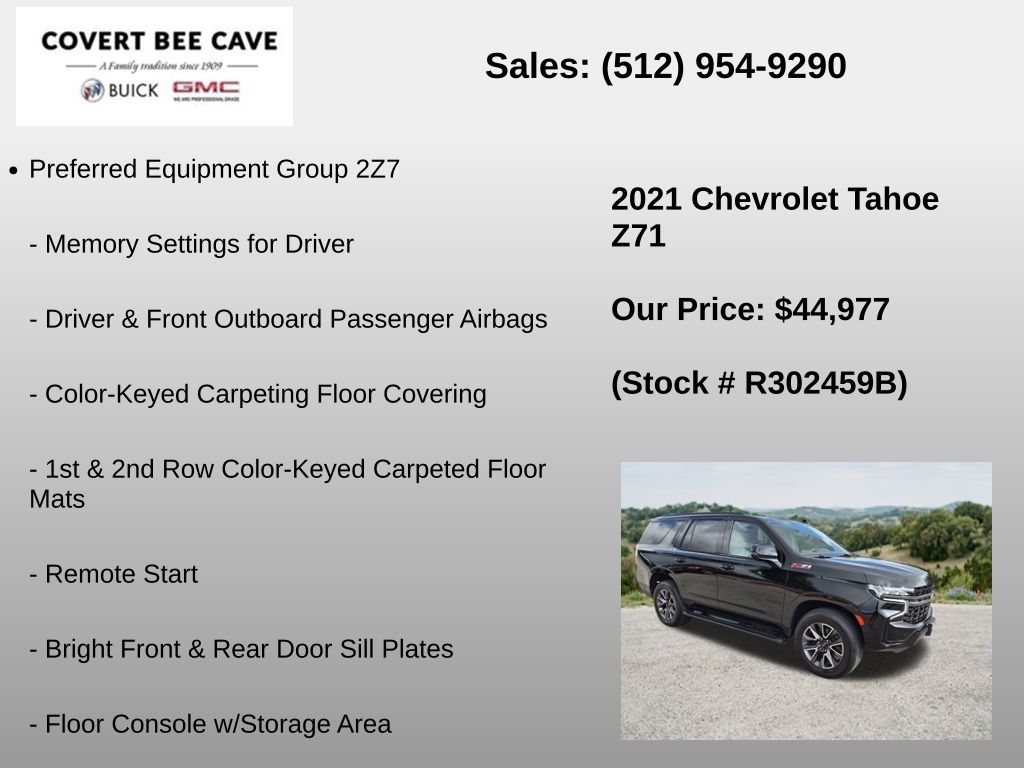 Used Car 2021 Chevrolet Tahoe  Z71 For Sale Under $50,000 In Austin, Texas