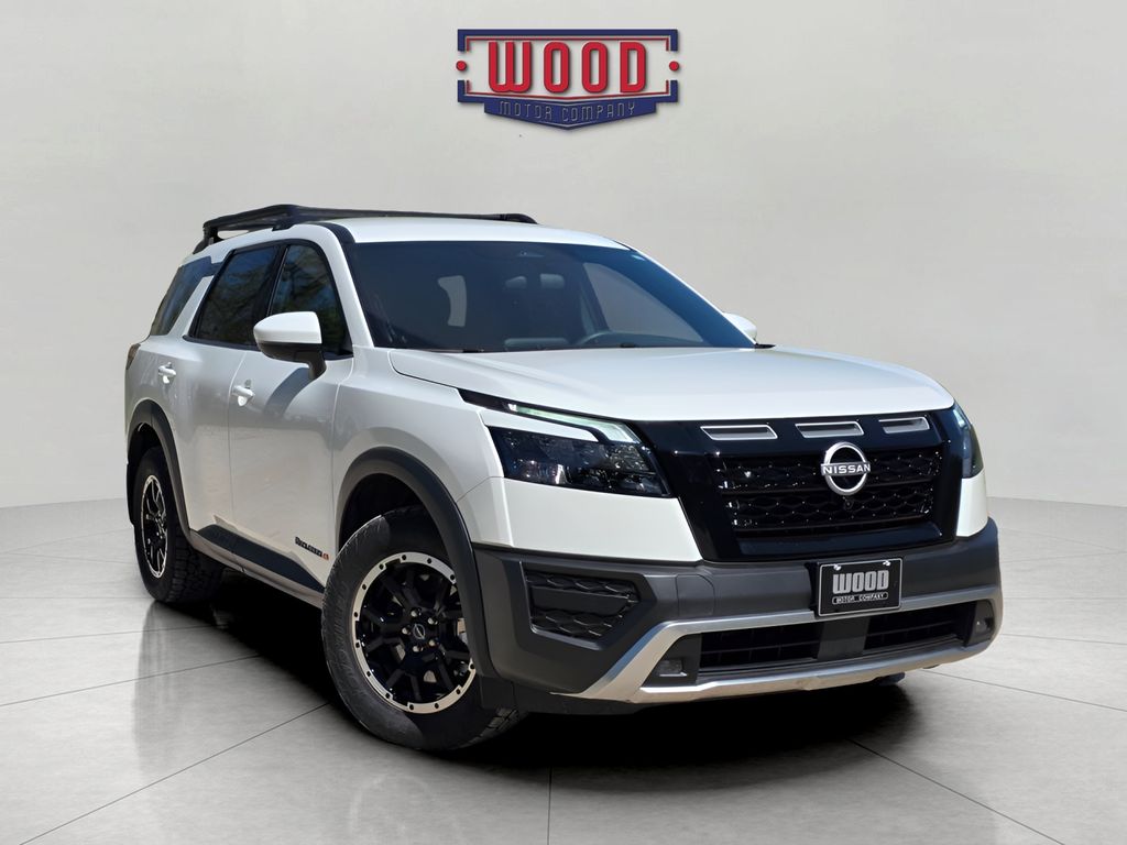 Glacier White 2025 Nissan Pathfinder Rock Creek 4WD SUV / Crossover All-Wheel Drive 9-Speed Automatic