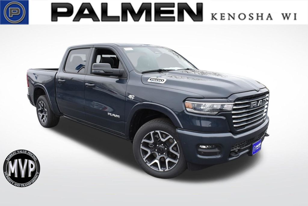 Forged Blue Metallic 2026 RAM 1500 Laramie Crew Cab 4WD Pickup Truck Four-Wheel Drive 8-Speed Automatic