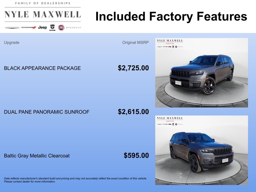 New Car 2025 Jeep Grand Cherokee L  Limited For Sale Under $50,000 In Austin, Texas