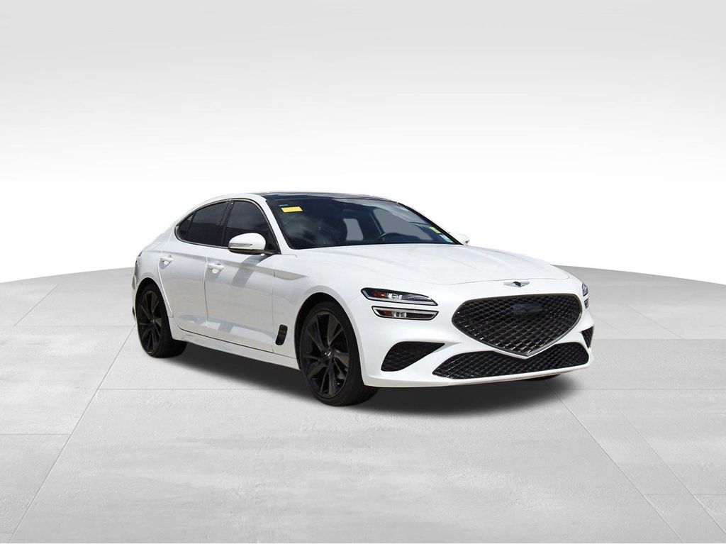 White 2023 Genesis G70 2.0T RWD Sedan Rear-Wheel Drive 8-Speed Automatic