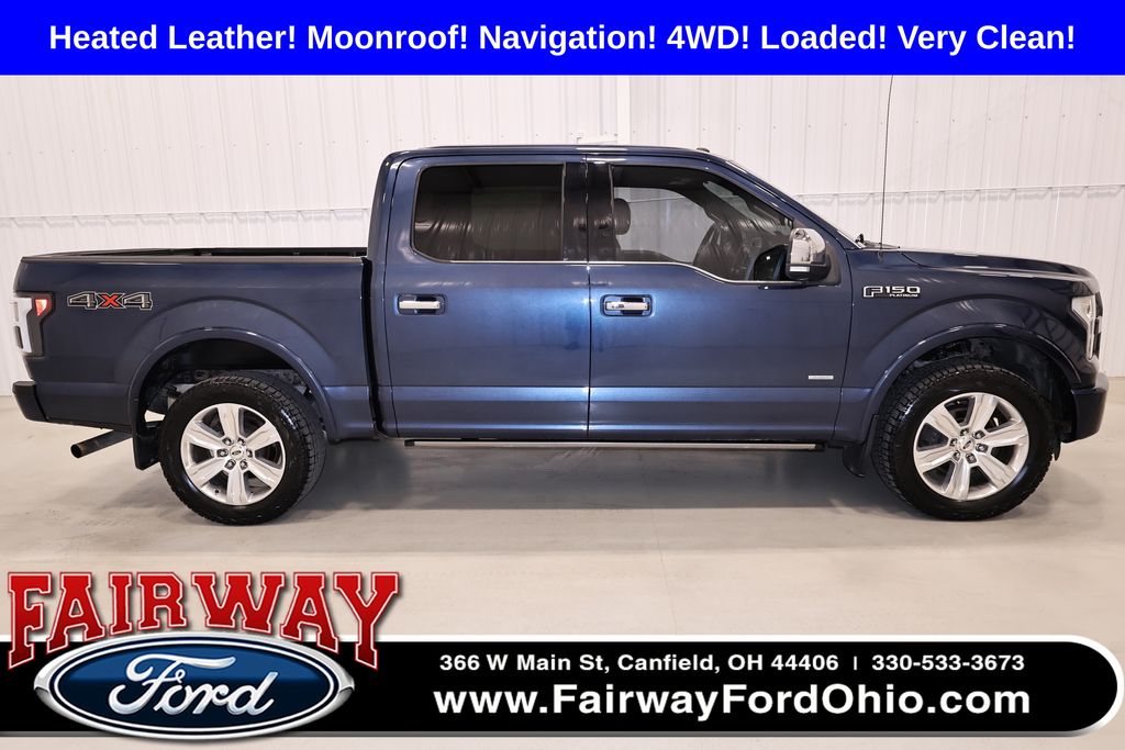 Blue Jeans Metallic 2016 Ford F-150 Platinum SuperCrew 4WD Pickup Truck Four-Wheel Drive 6-Speed Automatic