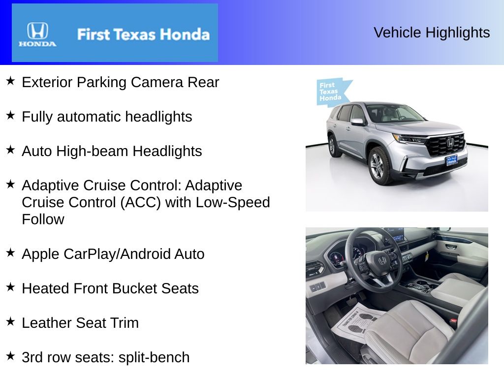Used Car 2025 Honda Pilot  Ex-l For Sale In Austin, Texas