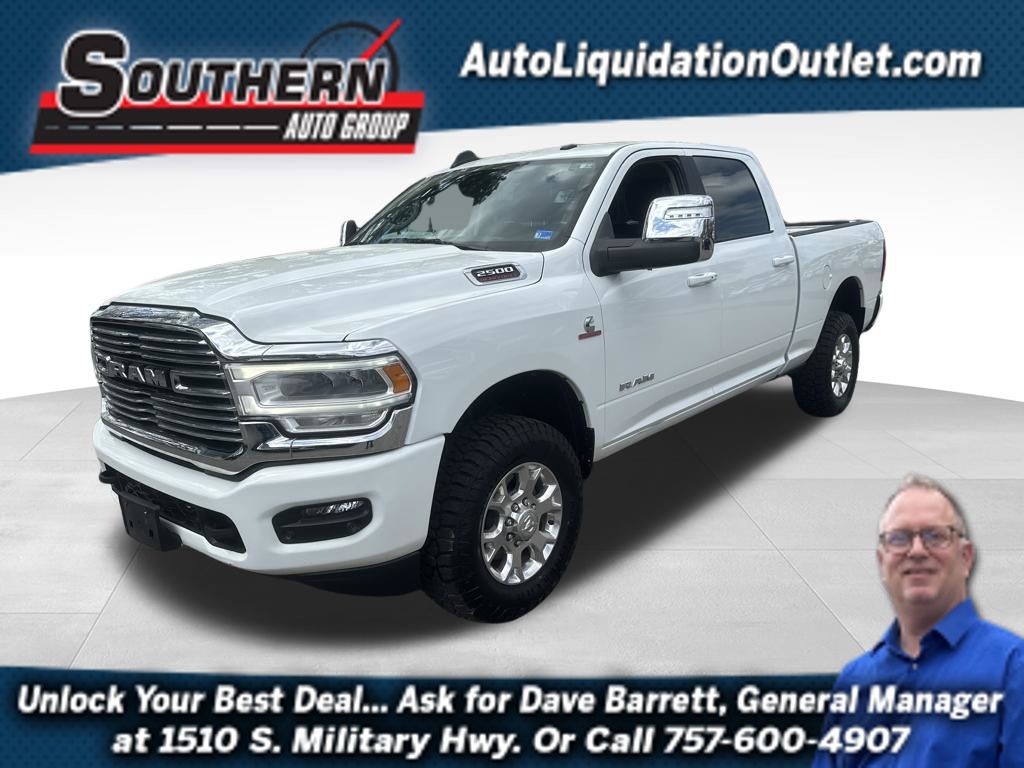 Bright White Clearcoat 2024 RAM 2500 Laramie Crew Cab 4WD Pickup Truck Four-Wheel Drive 6-Speed Automatic