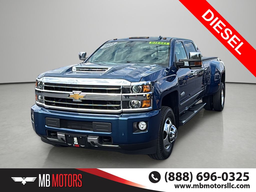 Blue 2018 Chevrolet Silverado 3500HD Pickup Truck Four-Wheel Drive 6-Speed Automatic