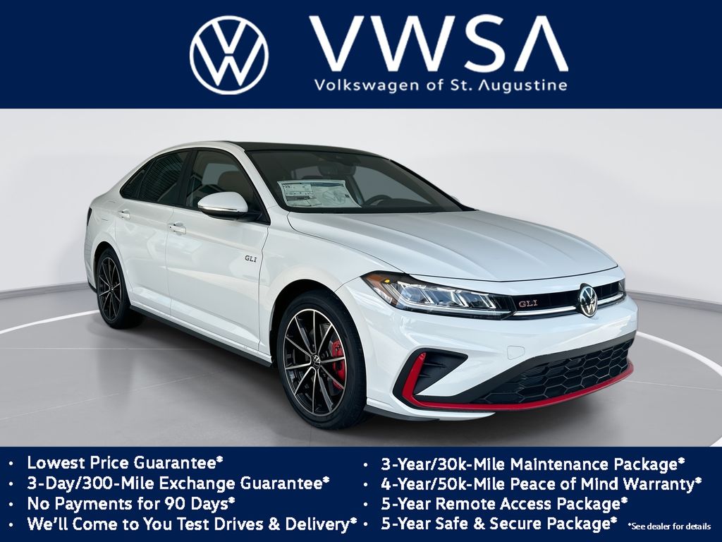 Pure White 2026 Volkswagen Jetta GLI Sedan Front-Wheel Drive 6-Speed Manual
