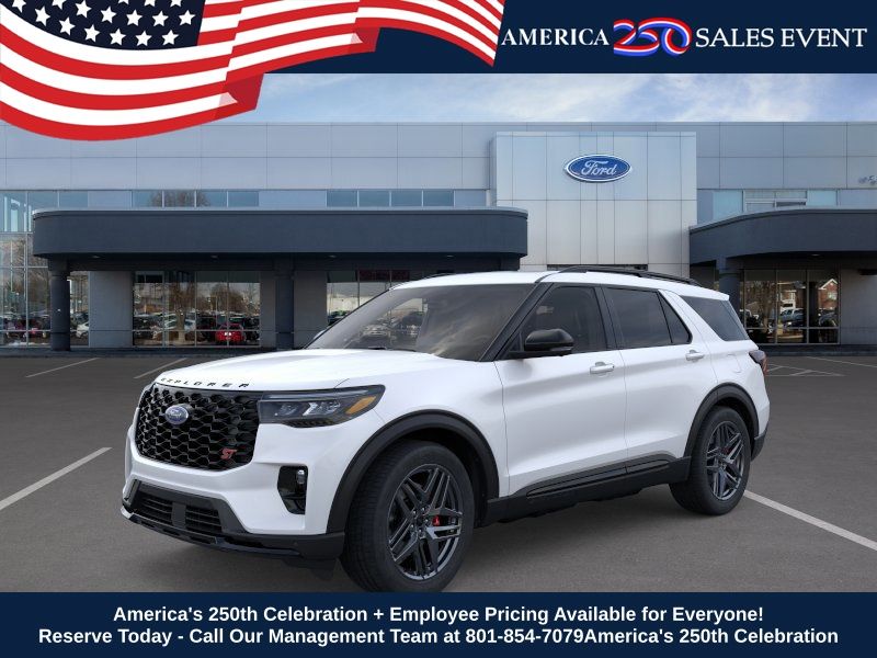 Star White Metallic Tri-Coat 2026 Ford Explorer SUV / Crossover All-Wheel Drive Automatic