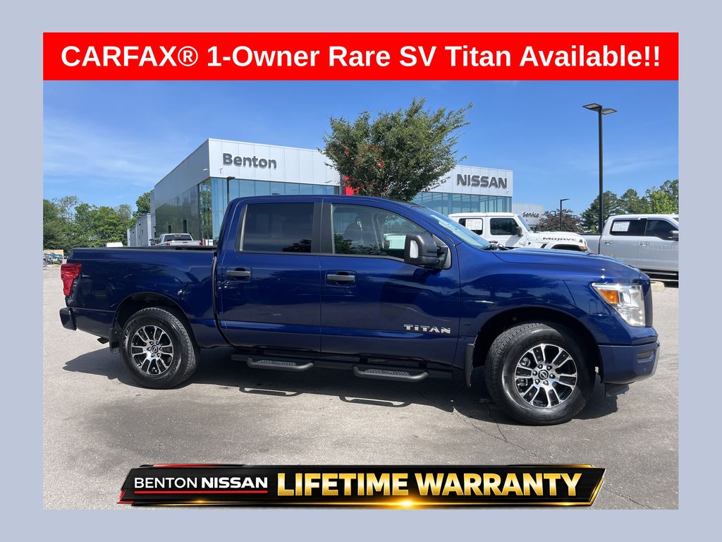 Deep Blue Pearl 2024 Nissan Titan Pickup Truck Four-Wheel Drive 9-Speed Automatic