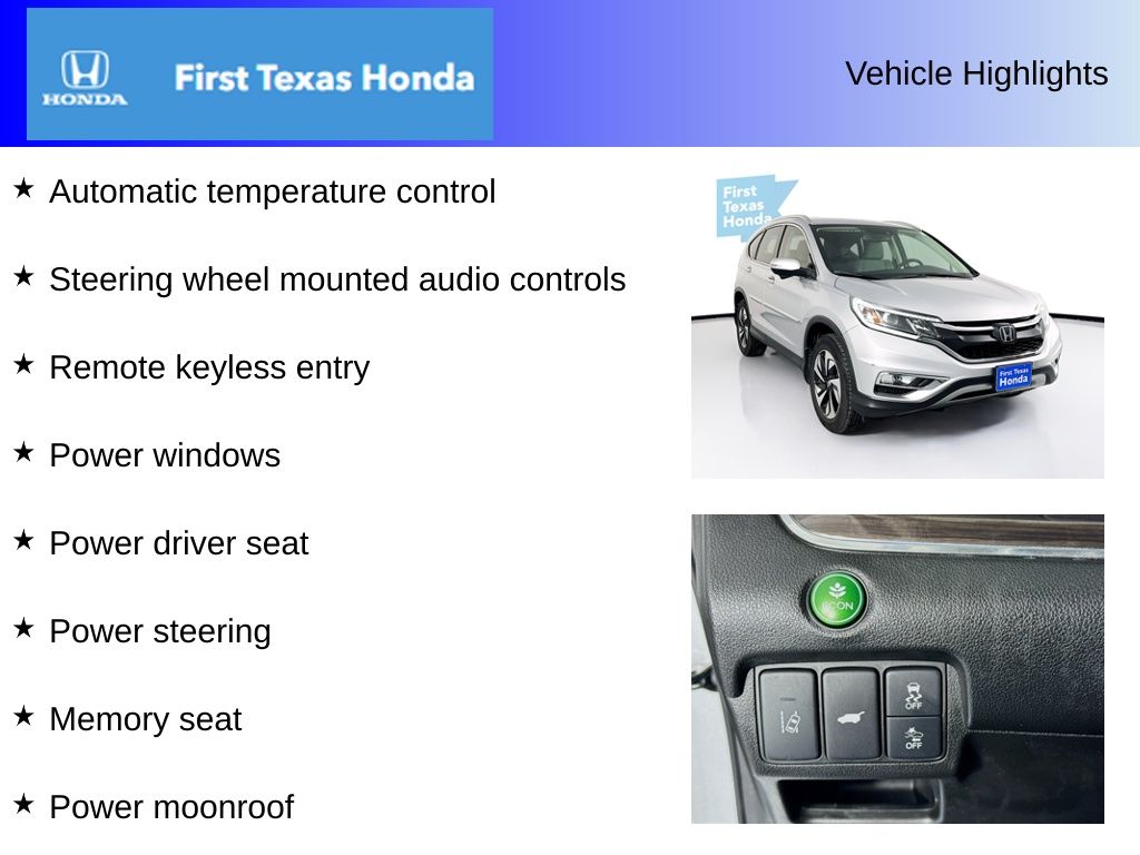 Used Car 2015 Honda Cr-v  Touring For Sale Under $15,000 In Austin, Texas