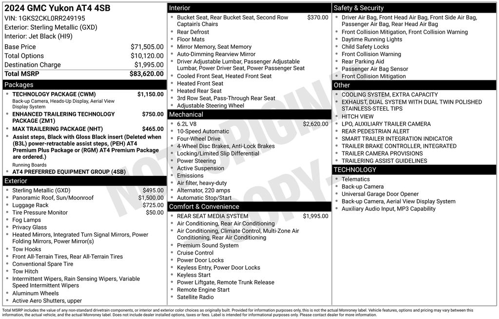 Used Car 2024 Gmc Yukon  At4 For Sale Under $70,000 In Austin, Texas
