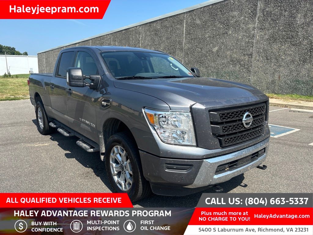 Gray (Gun Metallic) 2024 Nissan Titan Pickup Truck Four-Wheel Drive 9-Speed Automatic