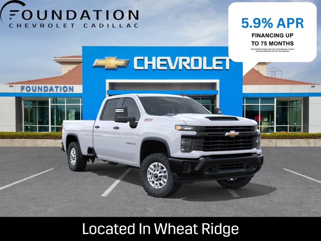 Summit White 2026 Chevrolet Silverado 2500HD Work Truck Crew Cab 4WD Pickup Truck Four-Wheel Drive Automatic