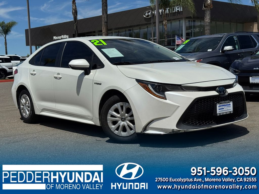 White (Blizzard Pearl) 2021 Toyota Corolla Hybrid Sedan Front-Wheel Drive Continuously Variable Transmission