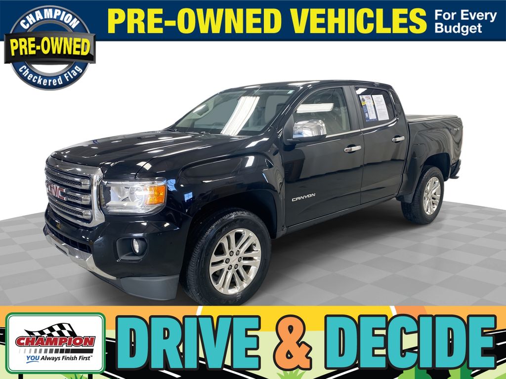 Onyx Black 2015 GMC Canyon SLT Crew Cab 4WD Pickup Truck Four-Wheel Drive 6-Speed Automatic