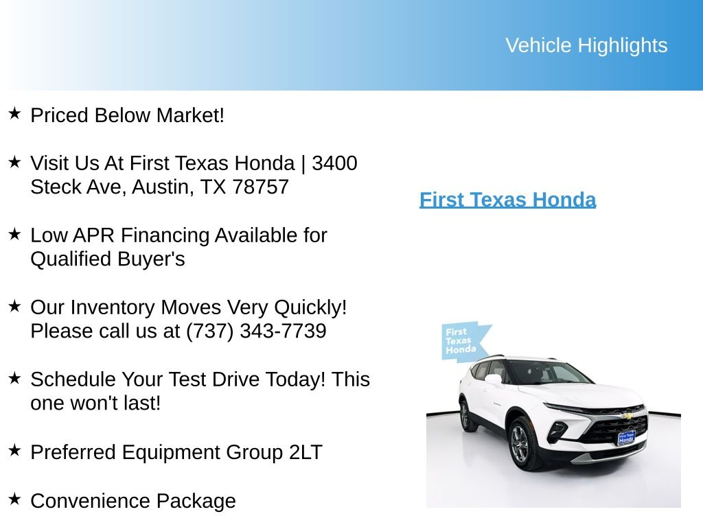 Used Car 2023 Chevrolet Blazer  Lt For Sale Under $25,000 In Austin, Texas