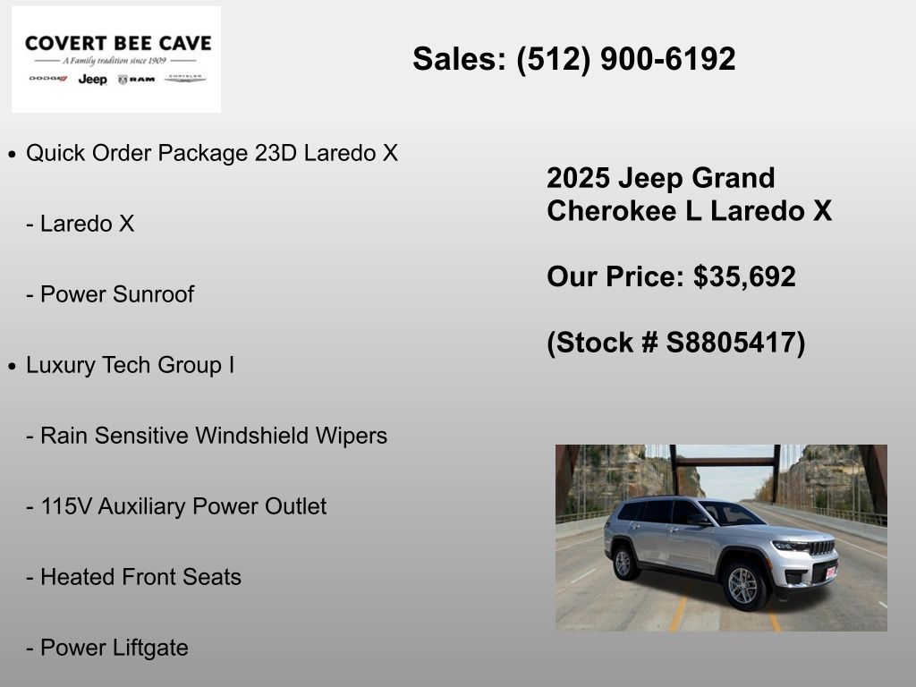 New Car 2025 Jeep Grand Cherokee L  For Sale Under $40,000 In Austin, Texas