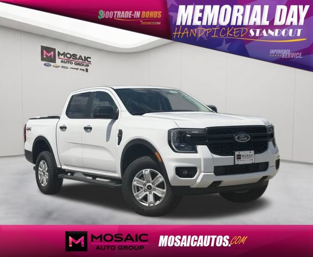 Oxford White 2025 Ford Ranger XL SuperCrew 4WD Pickup Truck Four-Wheel Drive Automatic
