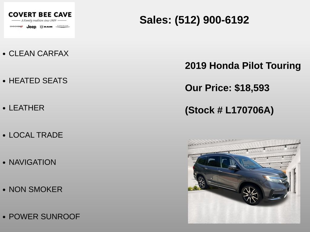 Used Car 2019 Honda Pilot  Touring For Sale Under $20,000 In Austin, Texas