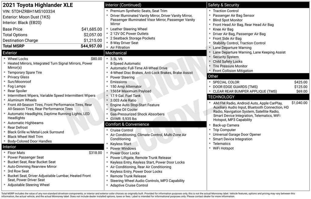 2021 Toyota Highlander XLE