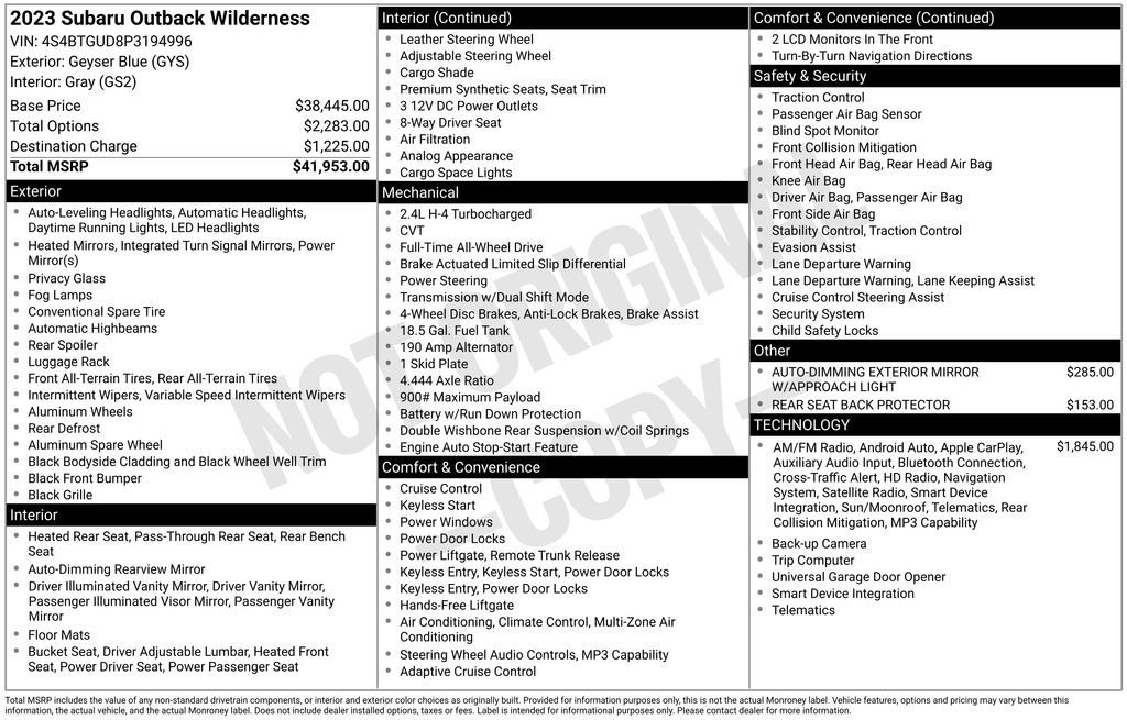 Certified Used 2023 Blue Subaru Wilderness image 8