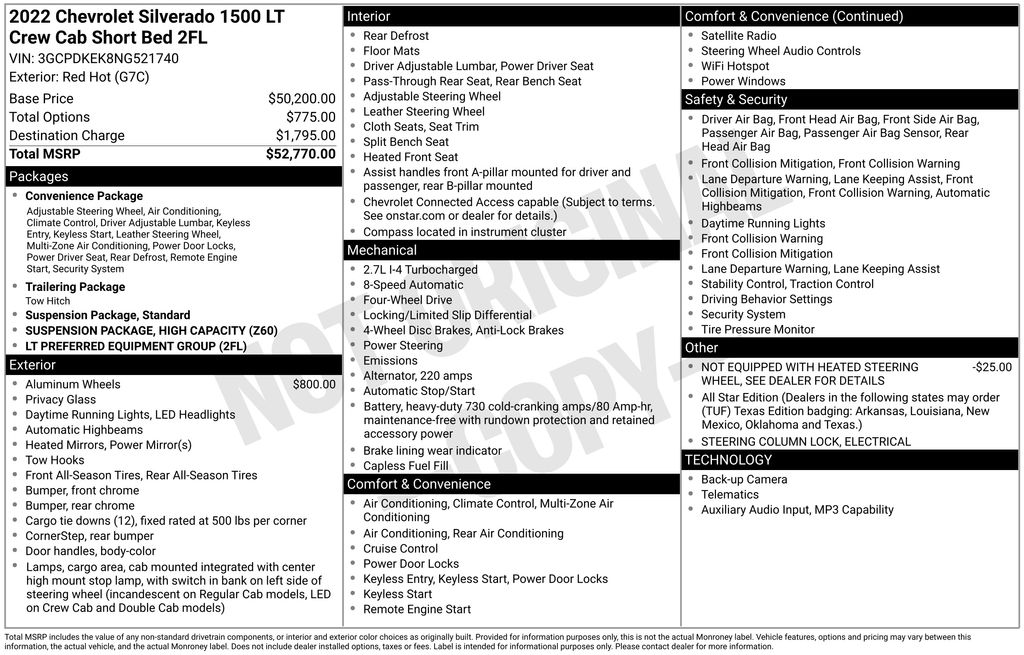 used 2022 Chevrolet Silverado 1500 car, priced at $35,000