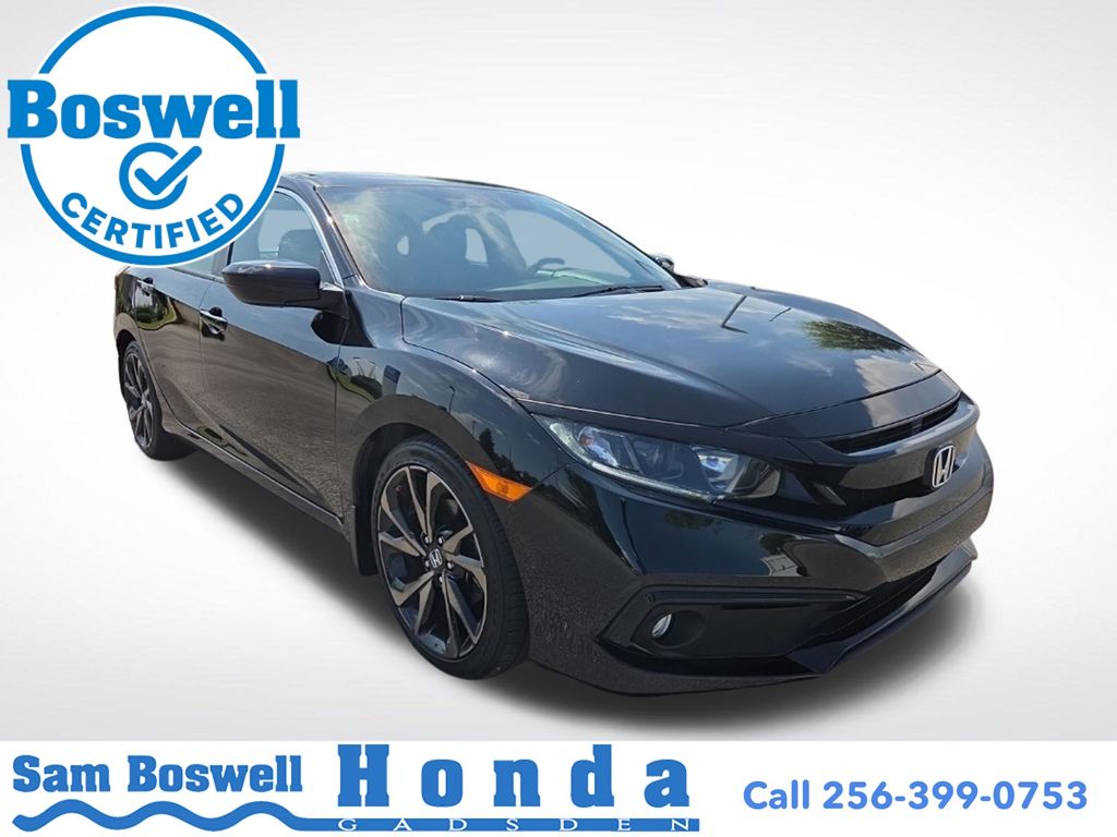 Black 2020 Honda Civic Sedan Front-Wheel Drive Continuously Variable Transmission