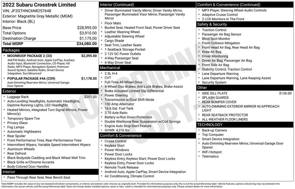 Used 2022 Subaru Crosstrek Limited 4D Sport Utility