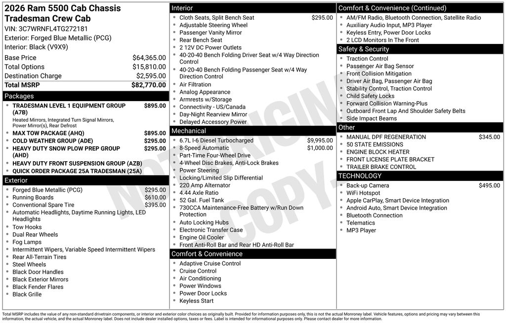 new 2026 Ram 5500HD car, priced at $102,218