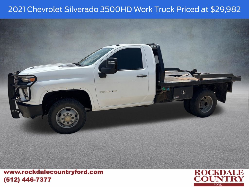 Summit White 2021 Chevrolet Silverado 3500HD Pickup Truck Four-Wheel Drive Automatic