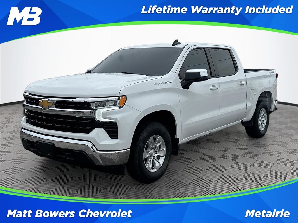 Summit White 2023 Chevrolet Silverado 1500 Pickup Truck Four-Wheel Drive Automatic