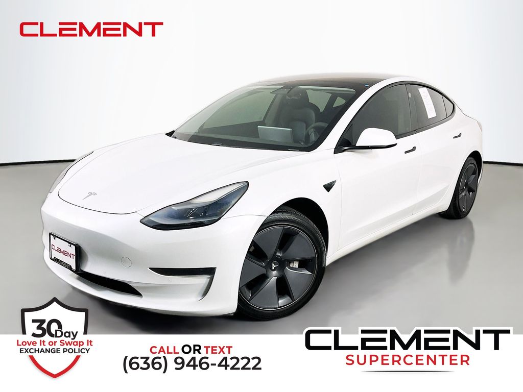 Pearl White 2021 Tesla Model 3 Sedan Rear-Wheel Drive 1-Speed Automatic