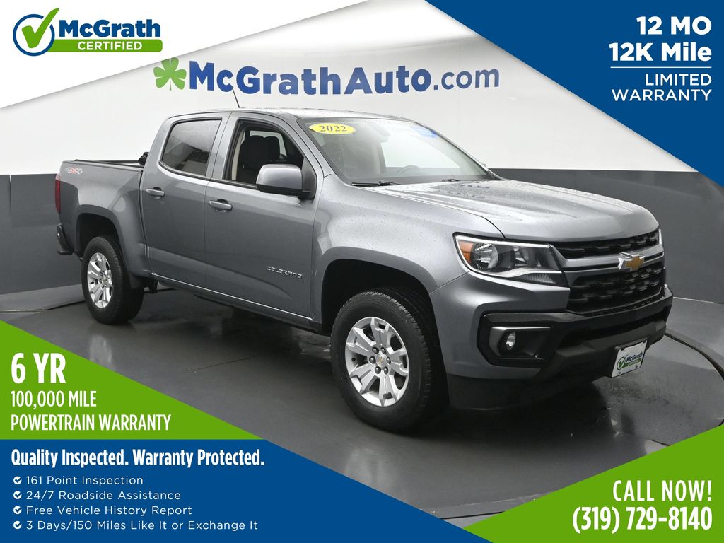 Gray (Satin Steel Metallic) 2022 Chevrolet Colorado Pickup Truck Four-Wheel Drive 8-Speed Automatic