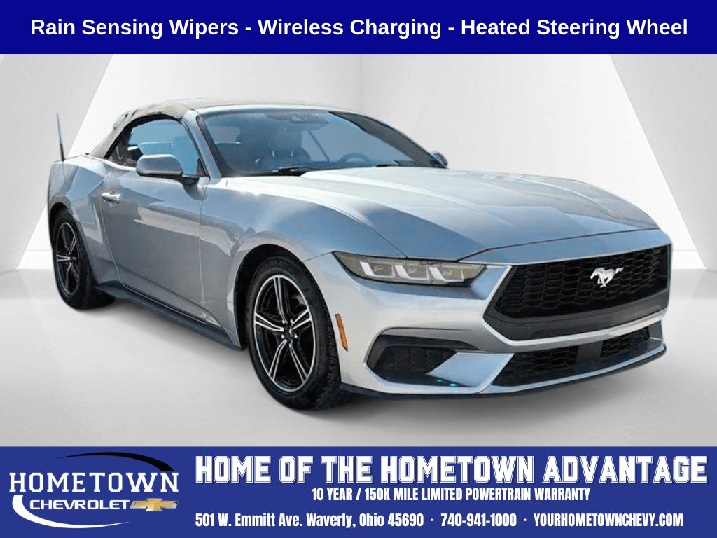 Silver Metallic 2024 Ford Mustang Convertible Rear-Wheel Drive Automatic