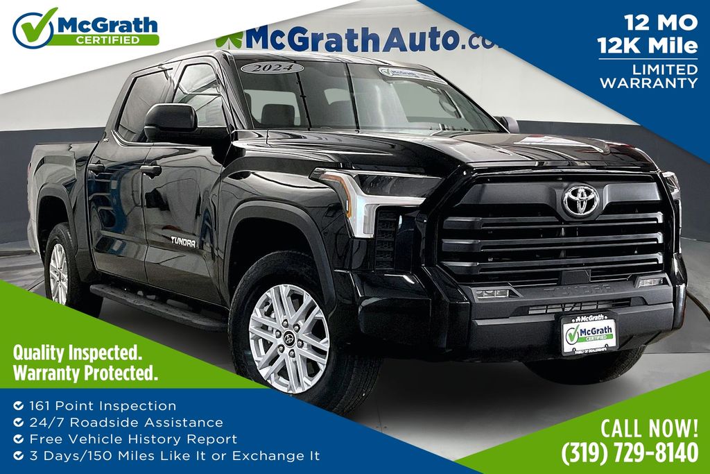 Midnight Black Metallic 2024 Toyota Tundra SR5 CrewMax Cab 4WD Pickup Truck Four-Wheel Drive Automatic