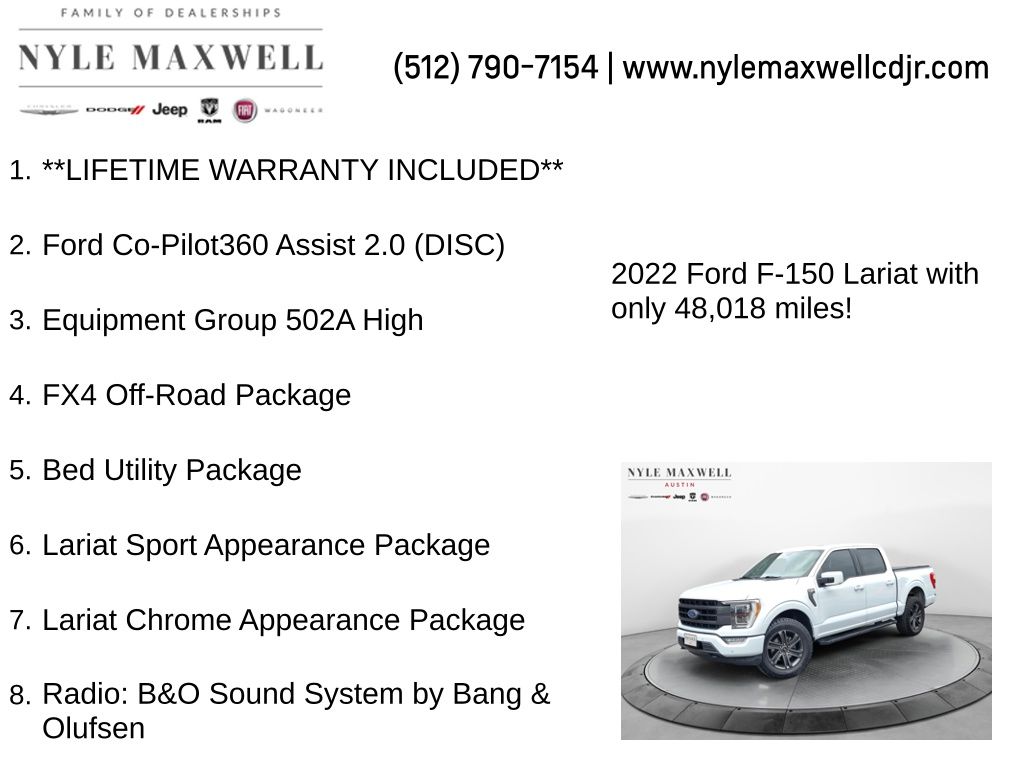 Used Car 2022 Ford F-150  Lariat For Sale Under $50,000 In Austin, Texas