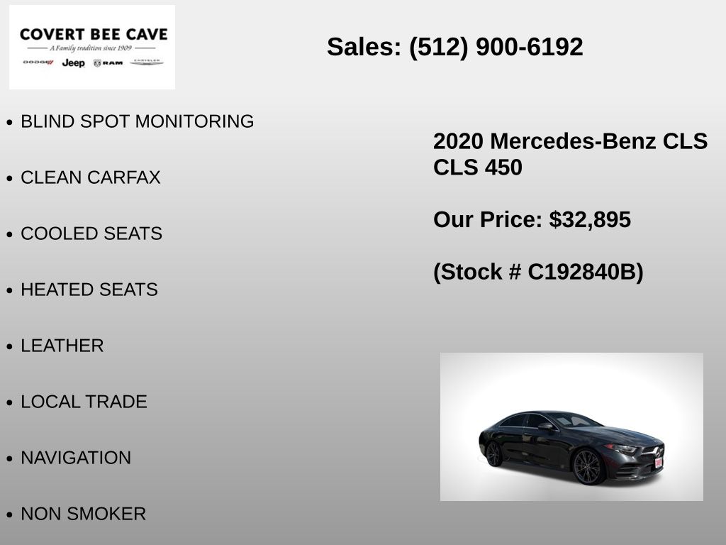 Used Car 2020 Mercedes-benz Cls  Cls 450 For Sale Under $35,000 In Austin, Texas
