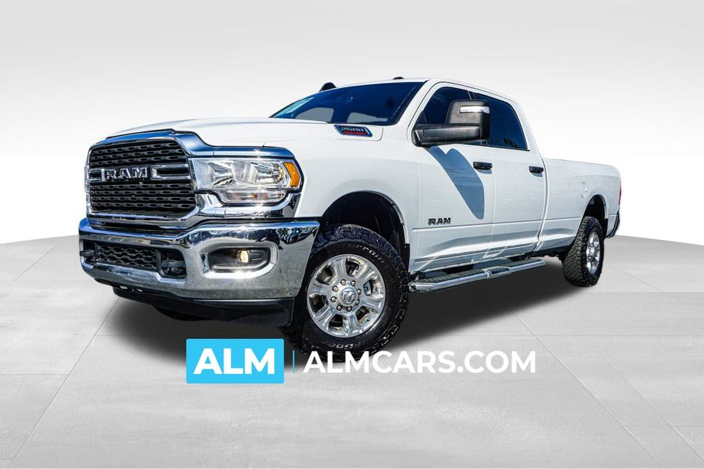 Bright White Clearcoat 2024 RAM 2500 Big Horn Crew Cab LB 4WD Pickup Truck Four-Wheel Drive 8-Speed Automatic