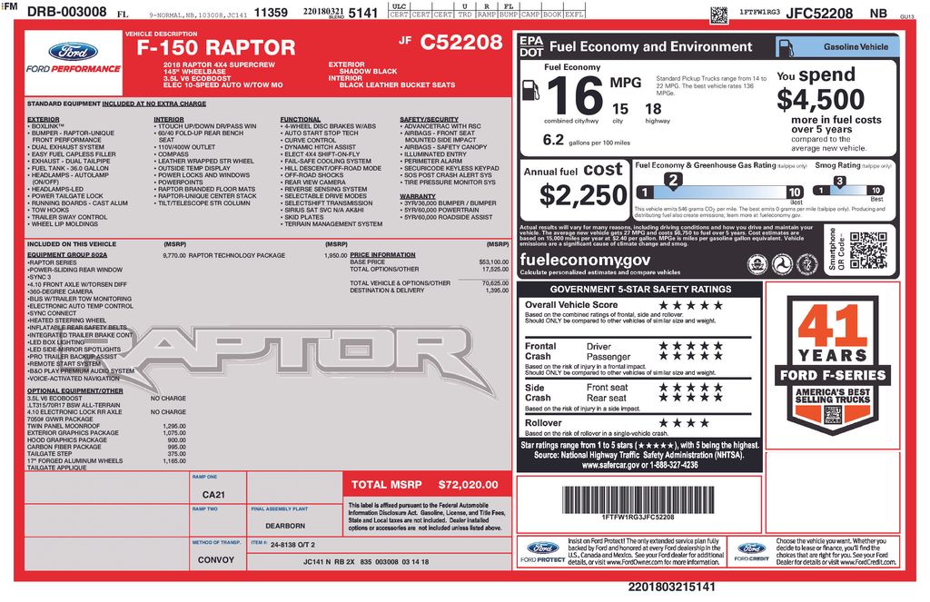 Used 2018 Black Ford Raptor image 10