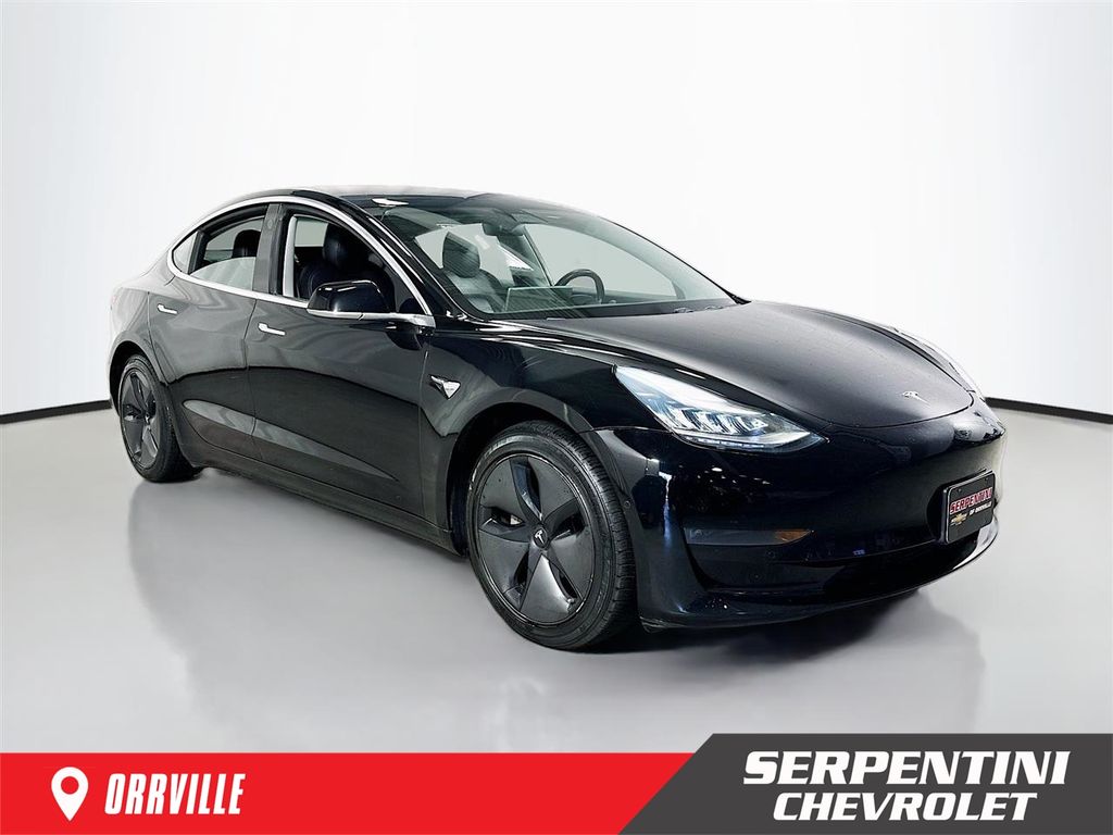Solid Black 2018 Tesla Model 3 Long Range AWD Sedan All-Wheel Drive 1-Speed Automatic