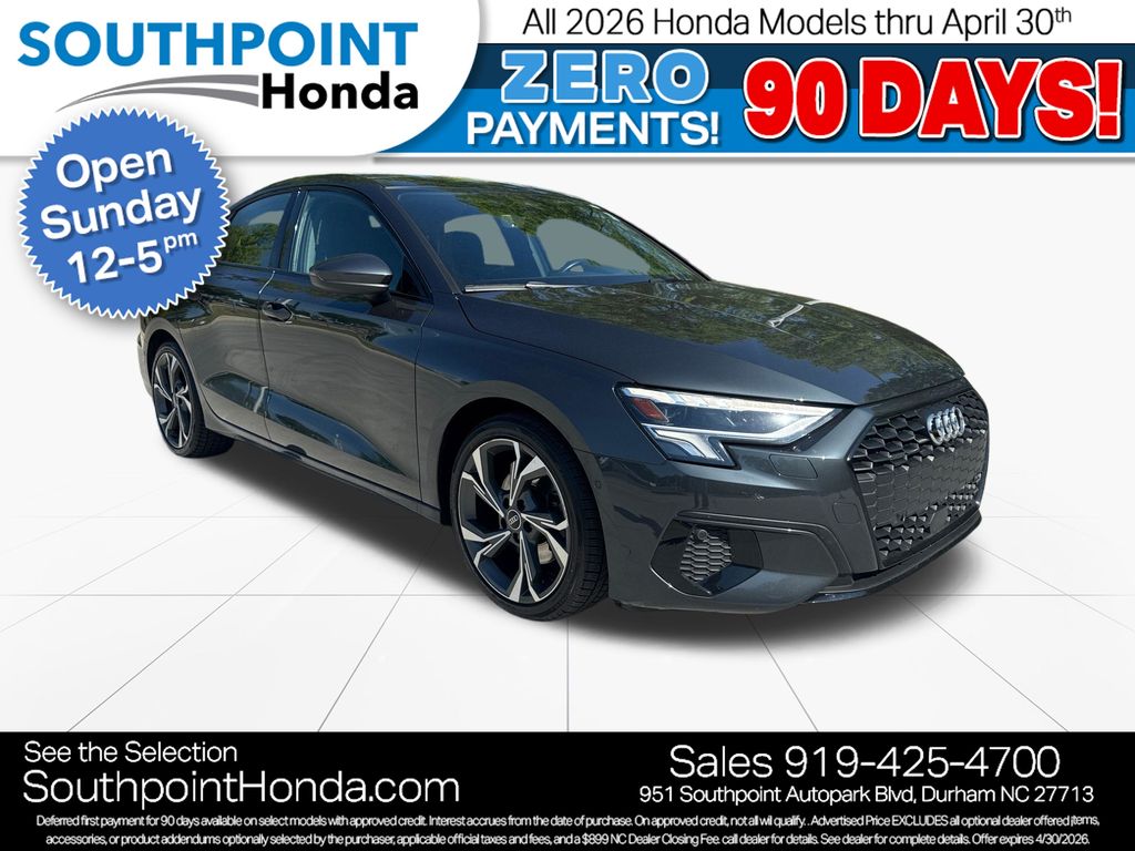 Manhattan Gray Metallic 2023 Audi A3 40 TFSI quattro Premium AWD Sedan All-Wheel Drive 7-Speed Automatic