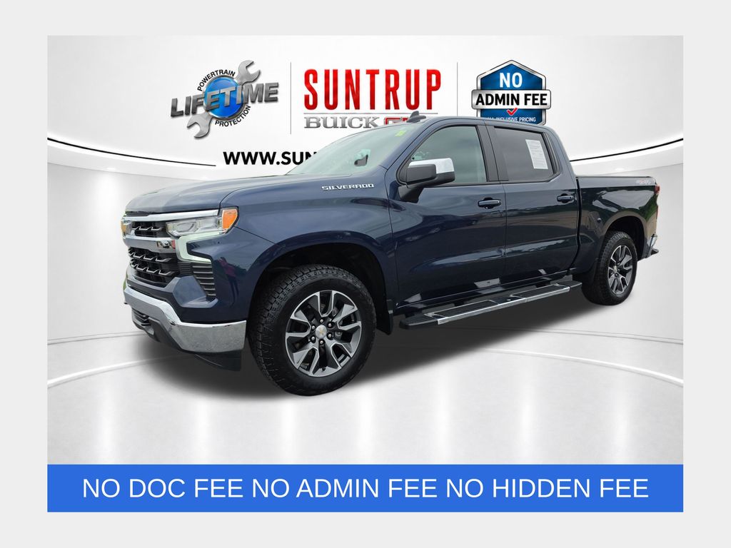 Northsky Blue Metallic 2023 Chevrolet Silverado 1500 LT Crew Cab 4WD Pickup Truck Four-Wheel Drive 8-Speed Automatic