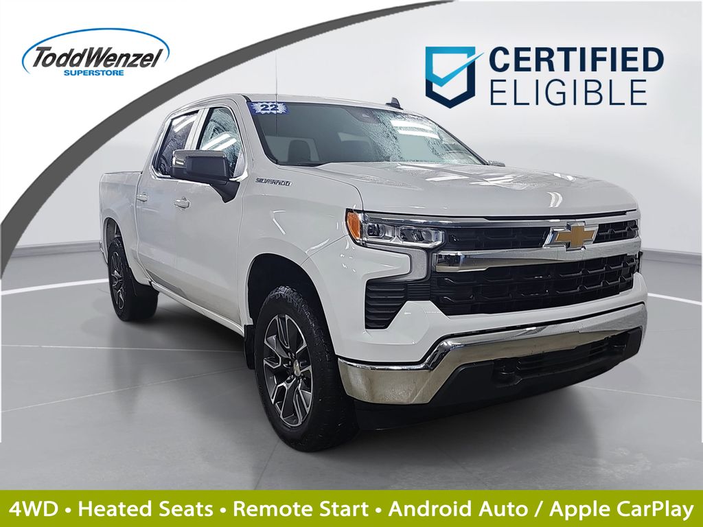 Summit White 2022 Chevrolet Silverado 1500 Pickup Truck Four-Wheel Drive 8-Speed Automatic