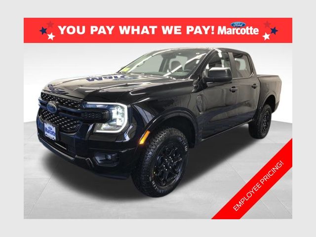 Shadow Black 2025 Ford Ranger XLT SuperCrew 4WD Pickup Truck Four-Wheel Drive Automatic