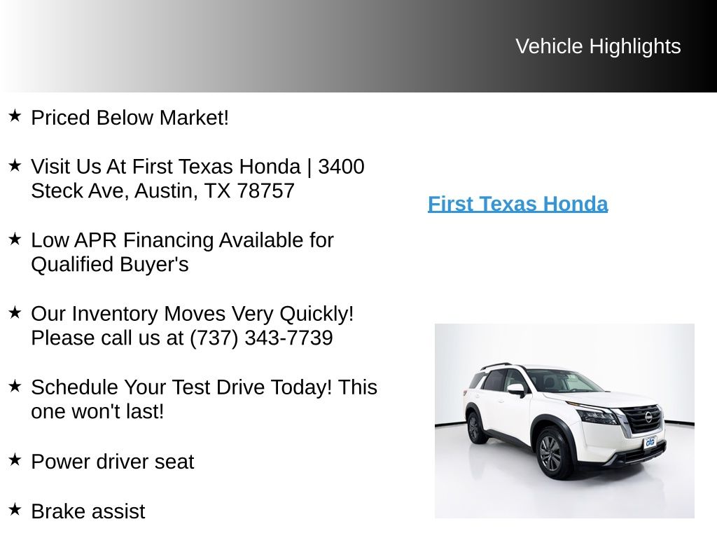 Used Car 2024 Nissan Pathfinder  Sv For Sale Under $30,000 In Austin, Texas