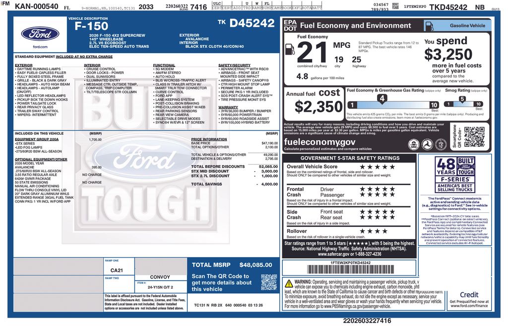 New 2026 White Ford STX image 10