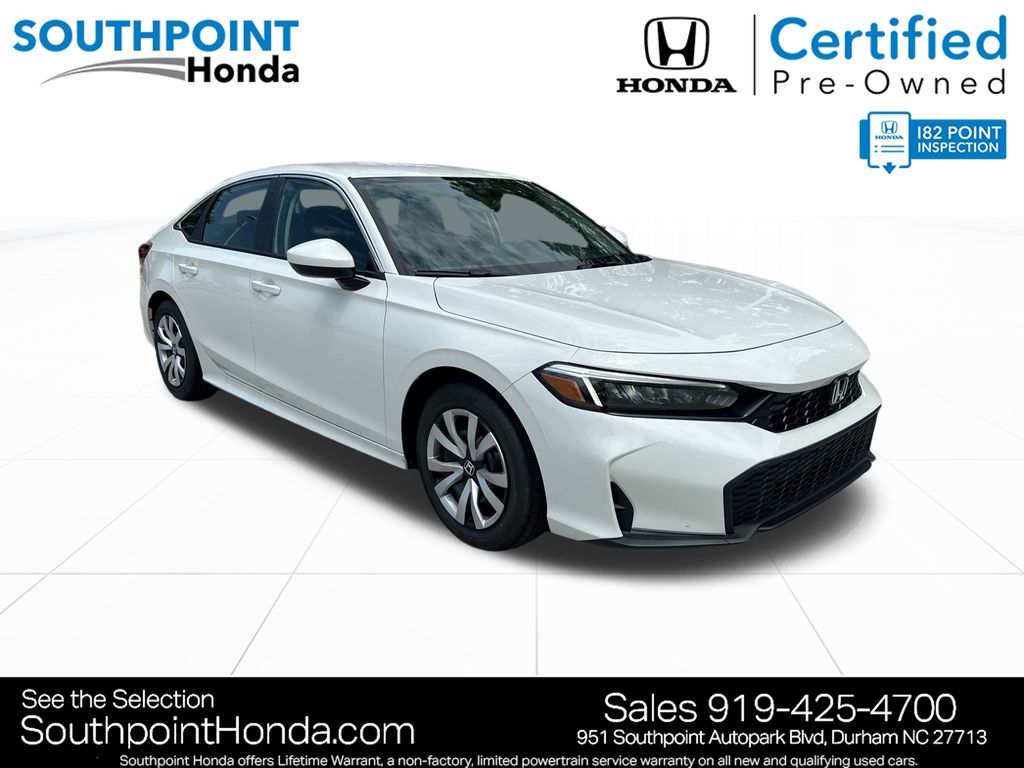 Platinum White Pearl 2026 Honda Civic Sedan Front-Wheel Drive Continuously Variable Transmission