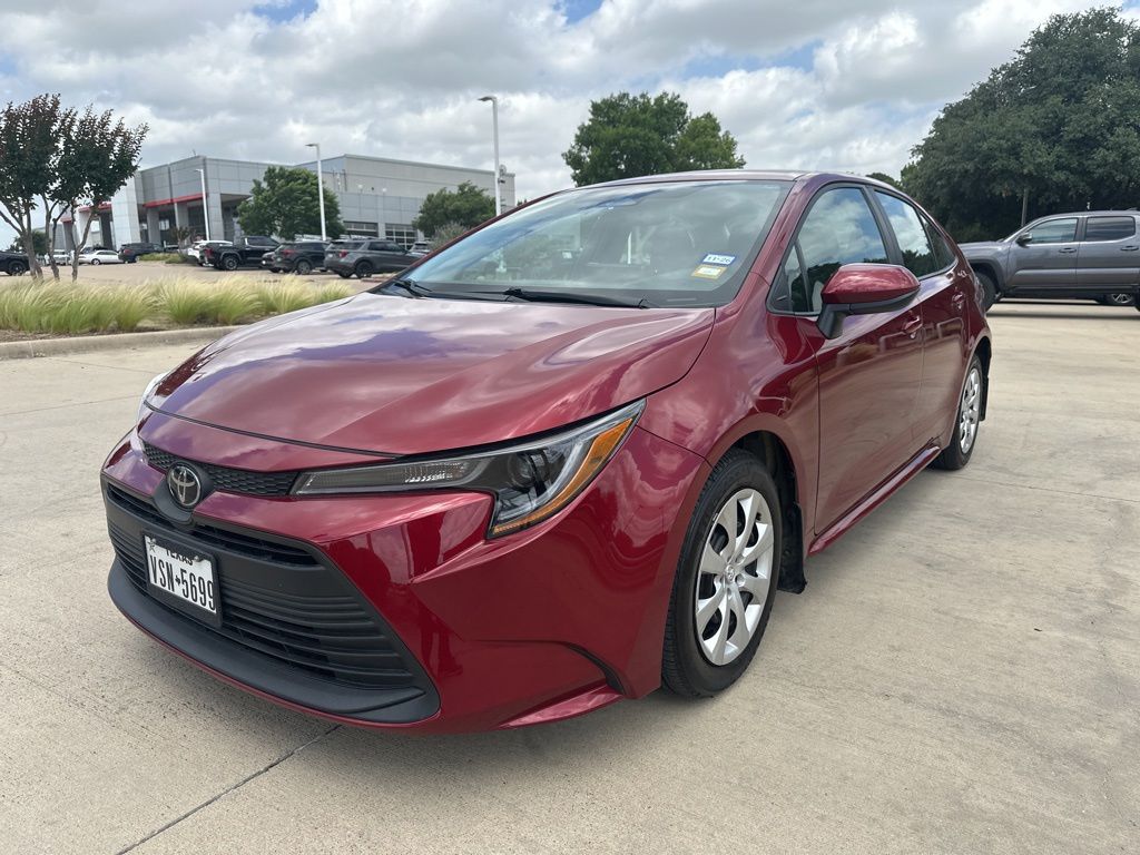Red (Ruby Flare Pearl) 2025 Toyota Corolla LE FWD Sedan Front-Wheel Drive Continuously Variable Transmission