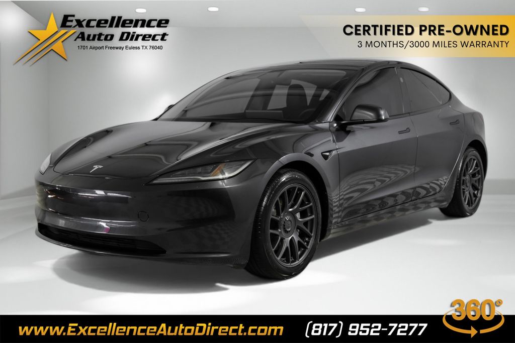 Gray (Stealth Grey) 2025 Tesla Model 3 Long Range AWD Sedan All-Wheel Drive 1-Speed Automatic