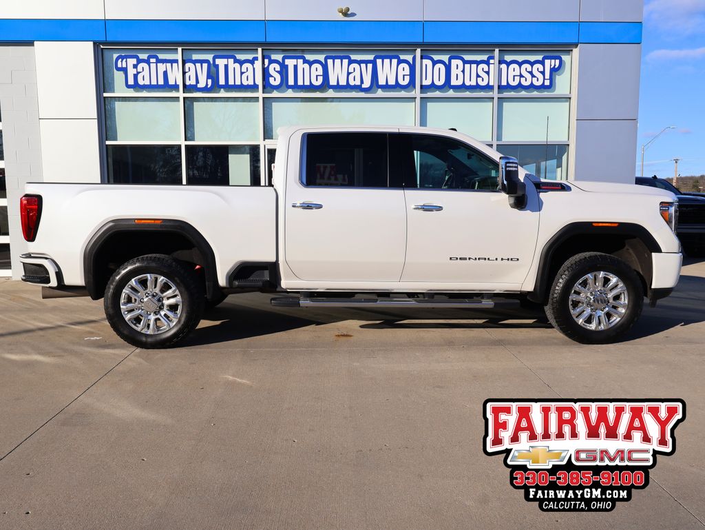White Frost Tricoat 2023 GMC Sierra 2500HD Denali Crew Cab 4WD Pickup Truck Four-Wheel Drive Automatic