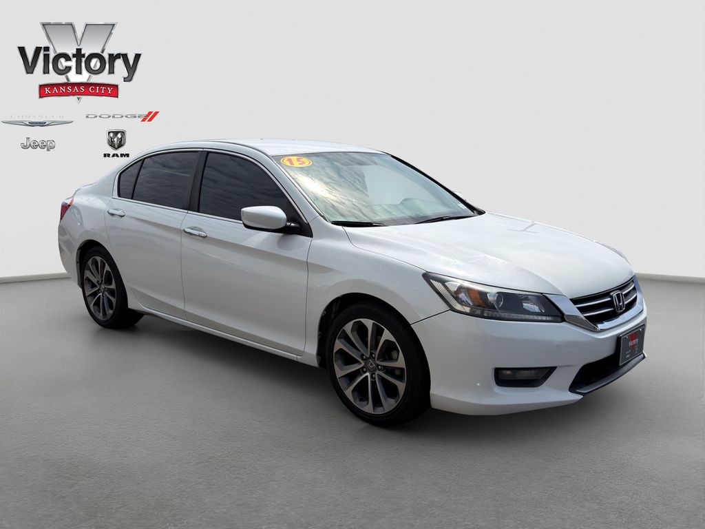 White 2015 Honda Accord Sport Sedan Front-Wheel Drive Continuously Variable Transmission